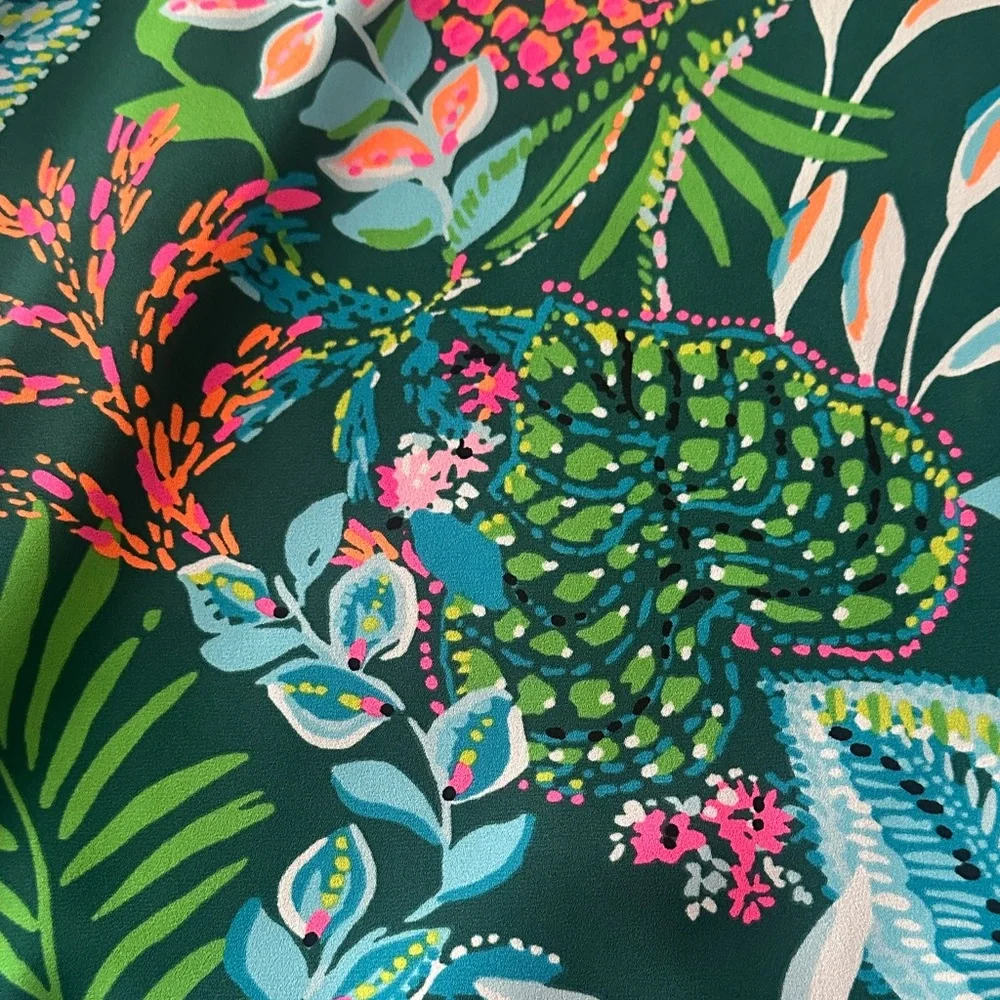Lilly Pulitzer Tropical Print Tank Top - Green and Pink - Picture 2 of 5